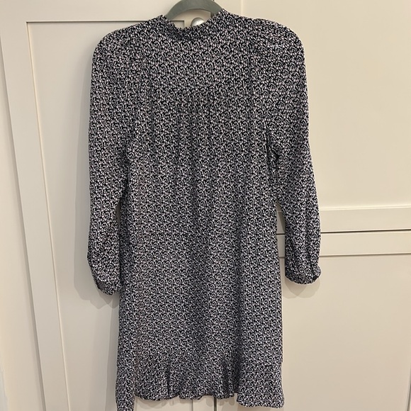 Rebecca Taylor static print silk dress size 6 in navy/pink combo. - Picture 7 of 7